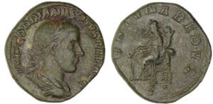 Gordien III - Sesterce (243-244, Rome) - La Fortune assise