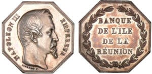 Napoléon III - Jeton d'argent - Banque de l'île la Réunion