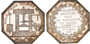 Jeton d'argent - Fabrication du papier 1828