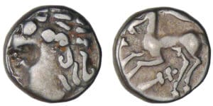 Allobroges - Denier au cheval galopant et au caducée