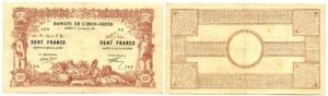 Billet de 100 francs - Banque de l'Indo-Chine - Djibouti le 2 janvier 1920