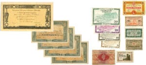 Lot de 15 billets de nécessité