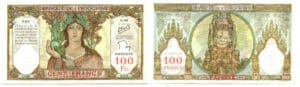 Billet de 100 francs - Papeete - Banque de l'Indochine - Spécimen