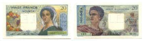 Billet de 20 francs - Nouméa - Banque de l'Indochine - Annulé