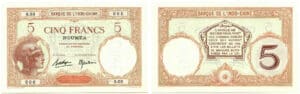 Billet de 5 francs - Nouméa - Banque de l'Indo-Chine - Spécimen