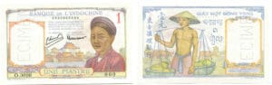 Billet de 1 piastre - Giay mot dong vang - Banque de l'Indochine - Spécimen