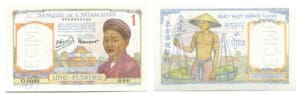 Billet de 1 piastre - Giay mot dong vang - Banque de l'Indochine - Spécimen