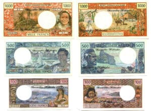 Lot de 100-500-1000 francs - Nouvelles-Hébrides - Institut d'émission d'Outre-Mer