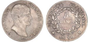 5 francs Bonaparte premier consul - An XI MA (Marseille)