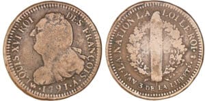 2 sols au faisceau type FRANCOIS 1791 A (Paris)