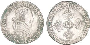 Henri III - Franc au col plat - 1585 K (Bordeaux)