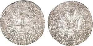 Jean II le Bon - Blanc au châtel trèflé - 1ère émission 9 novembre 1353