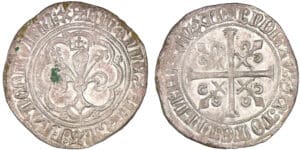 Jean II le Bon - Gros à la fleur de lis - patte d'oie - 1ère émission 22 janvier 1358