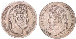 5 francs Louis-Philippe Ier tête laurée - Frappe incuse