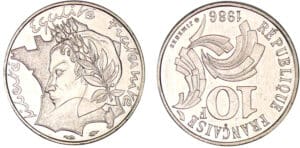 10 francs Jimenez 1986 - Frappe médaille