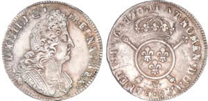 Louis XIV - Ecu aux insignes - 170? Y (Bourges) - Flan réformé