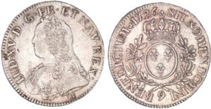 Louis XV - Ecu aux branches d'olivier - 1726 9 (Rennes)