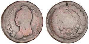 1 décime Dupré - surfrappe du 2 décimes - An 8 AA (Metz)