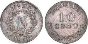 10 centimes Napoléon Ier - Siège d'Anvers 1814