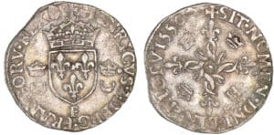 Henri II - Douzain aux croissants - 1550 F (Angers)