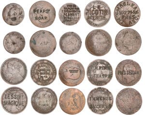 Lot de 10 jetons publicitaires