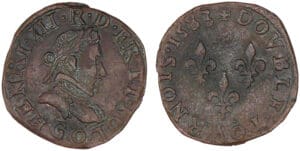 Henri III - Double tournois - 1583 G (Poitiers)