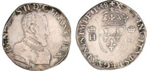 Henri II - Teston à la tête nue - 1er type - 1558 T (Nantes)