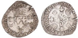 Henri II - Douzain aux croissants - 1550 H (La Rochelle)