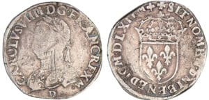 Charles IX - Teston - 6ème type - 1562 D (Lyon)