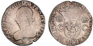 Charles IX - Teston - 10ème type - 1575 9 (Rennes)