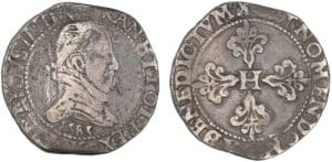 Henri III - Franc au col plat - 1585 K (Bordeaux)