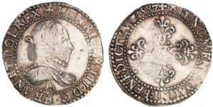 Henri III - Demi-franc au col plat - 1587 A (Paris)