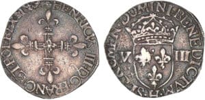 Henri III - Huitième d'écu - 1589 H (La Rochelle)