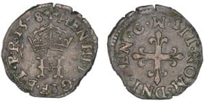 Henri III - Liard au H couronné - 1578 M (Toulouse)