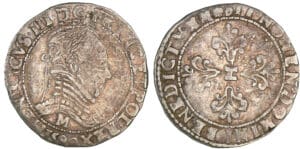 Charles X au nom d’Henri III - Demi-franc au col plat - 1590 M (Toulouse)