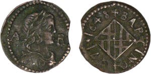 Louis XIV - Hardi ou 1/2 seizain 1648 (Barcelone)