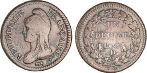 1 décime Dupré - grand module - An 5 D (Lyon)