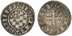 Jean II, Arthur II et Jean III - monnayage anonyme - Denier (Guingamp)