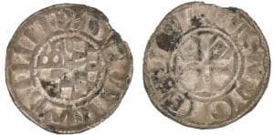 Jean II, Arthur II et Jean III - monnayage anonyme - Denier (Guingamp)