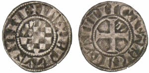 Jean II, Arthur II et Jean III - monnayage anonyme - Denier (Guingamp)