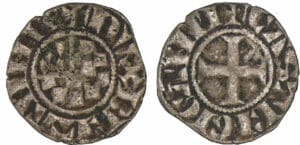 Jean II, Arthur II et Jean III - monnayage anonyme - Denier (Guingamp)
