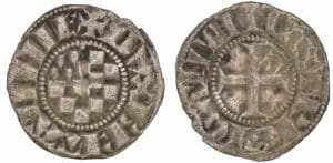 Jean II, Arthur II et Jean III - monnayage anonyme - Denier (Guingamp)