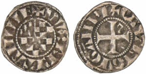 Jean II, Arthur II et Jean III - monnayage anonyme - Denier (Guingamp)