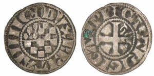Jean II, Arthur II et Jean III - monnayage anonyme - Denier (Guingamp)