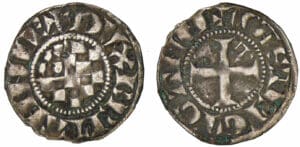 Jean II, Arthur II et Jean III - monnayage anonyme - Denier (Guingamp)