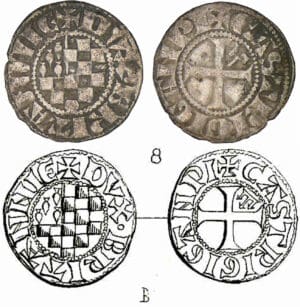 Jean II, Arthur II et Jean III - monnayage anonyme - Denier (Guingamp)