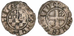 Jean II, Arthur II et Jean III - monnayage anonyme - Denier (Guingamp)