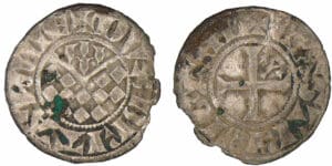 Jean II, Arthur II et Jean III - monnayage anonyme - Denier (Guingamp)