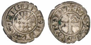 Jean II, Arthur II et Jean III - monnayage anonyme - Denier (Guingamp)
