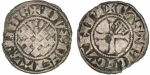 Jean II, Arthur II et Jean III - monnayage anonyme - Denier (Guingamp)